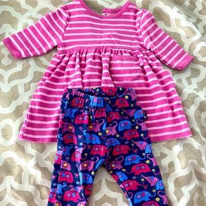 Jojo maman Bebe 0-3M pant/tunic set